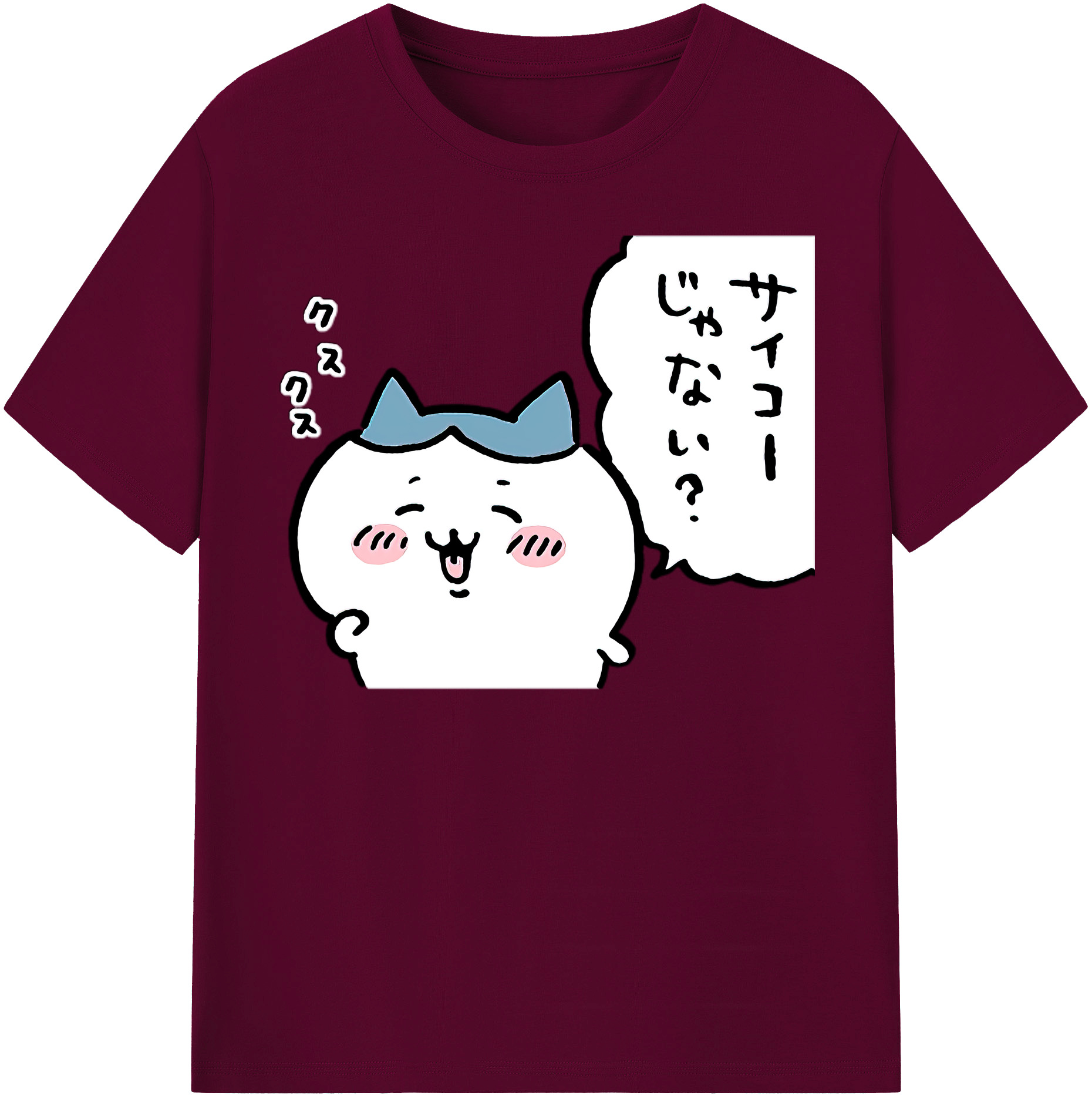 （画像用） ちいかわ ハチワレ Chii-kawa hachiware レディースカジュアルプリントTシャツ（綿100％）